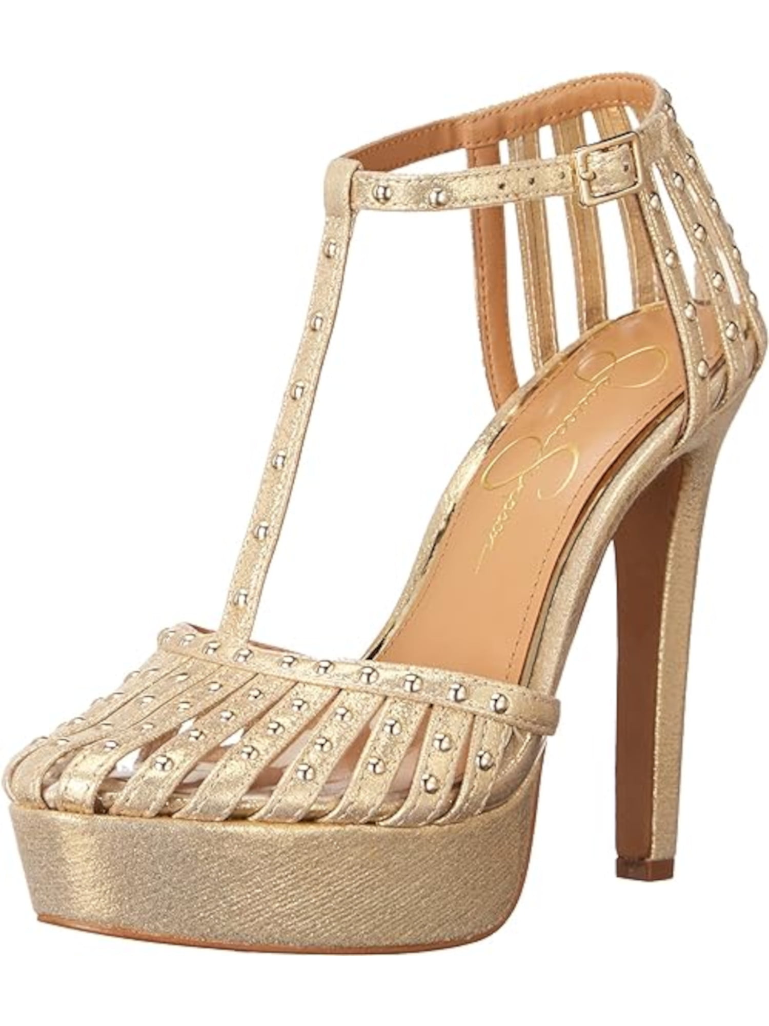 slim fit dress slacks Jaeya High Heel in Gold – Jessica Simpson