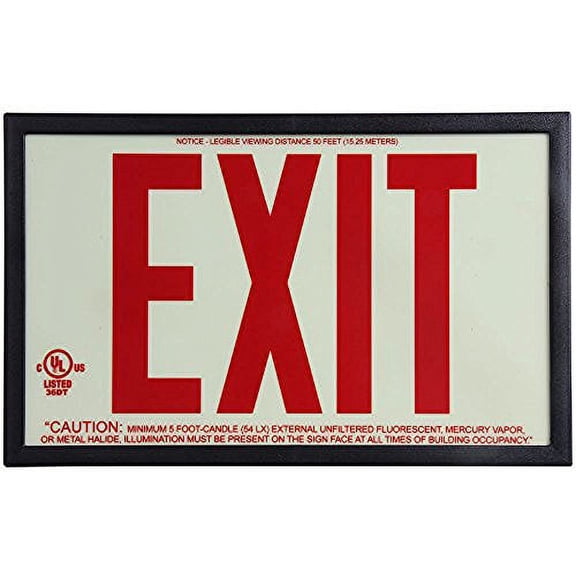 JESSUP 7210 GLO BRITE ECO UNFRAMED EXIT SIGNS RED TEXT