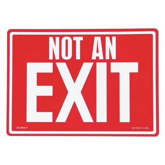 JESSUP GLO BRITE EG-7520-F-113-RN Not An Exit,Red/PL,14"x10"