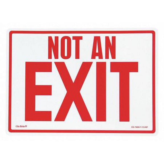 JESSUP GLO BRITE EG-7520-F-113-RP Not An Exit,Red On PL,14"x10"