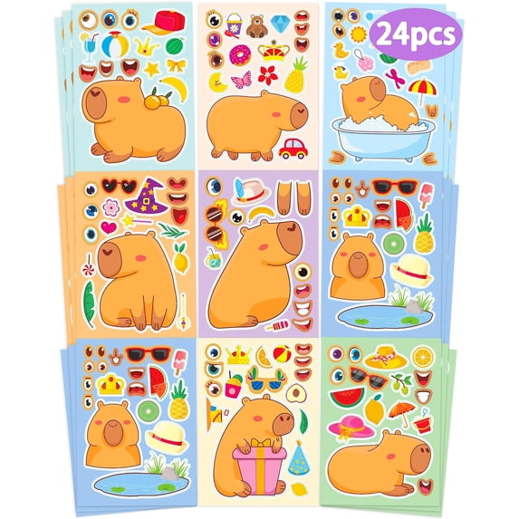 JESTAR DIY Stickers Capybara Stickers 24 Pack