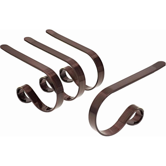 JESTAR 4 Pack Christmas Stocking Holders for Mantel, Adjustable Metal Mantle Stocking Hangers Hooks for Fireplace