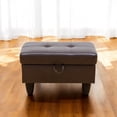 thumbnail image 1 of JESTOP Leather Storage Ottoman, Ottoman with Storage, Rectangle 28.5" Foot Rest Ottomans Stool for Living Room Bedroom, 1 of 7