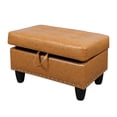 thumbnail image 1 of JESTOP Ottoman with Storage, Faux Leather Ottomans Foot Rest Stool, Rectangle Upholstered Footstool, Storage Bench Ottomans, 28.5"x19.5"x17.5", 1 of 7
