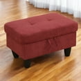thumbnail image 1 of JESTOP 28.5" Ottoman with Storage, Fabric Ottoman Foot Rest Stool, Rectangle Upholstered Footstool, Storage Bench, 1 of 7