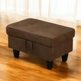thumbnail image 1 of JESTOP 28.5" Ottoman with Storage, Fabric Ottoman Foot Rest Stool, Rectangle Upholstered Footstool, Storage Bench, 1 of 7