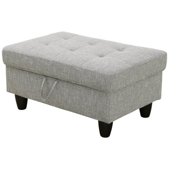 "JESTOP Fabric Hinged Storage Ottoman Bench, Rectangle Upholstered Footstool, 34"""