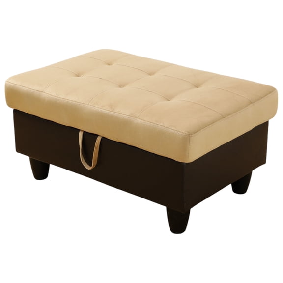 JESTOP Ottoman with Storage, Fabric Ottoman Foot Rest Stool, Rectangle Upholstered Footstool, Storage Bench, 34"