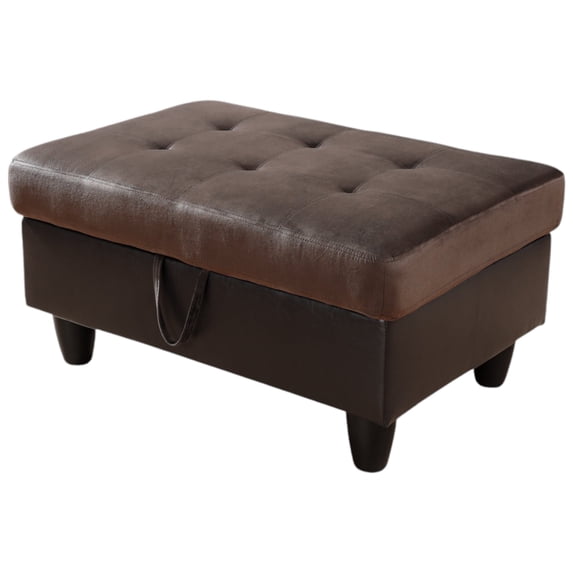 "JESTOP Fabric Storage Ottoman, Rectangle Upholstered Footstool, 34"""