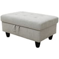 thumbnail image 1 of JESTOP Ottoman with Storage, Fabric Ottoman Foot Rest Stool, Rectangle Upholstered Footstool, Storage Bench, 34", 1 of 8