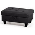 thumbnail image 1 of "JESTOP Faux Leather Rectangle Tufted Hinged Flip-Top Storage Ottoman Bench, 34"" Wide", 1 of 14
