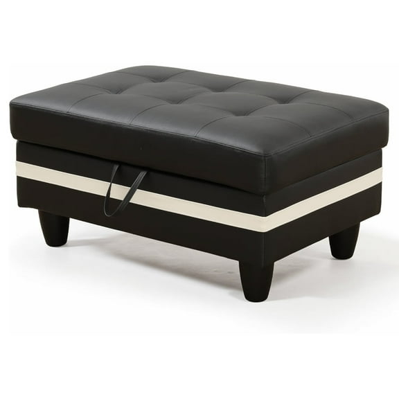 JESTOP Leather Storage Ottoman, Ottoman with Storage, Rectangle 34" Foot Rest Ottomans Stool for Living Room Bedroom