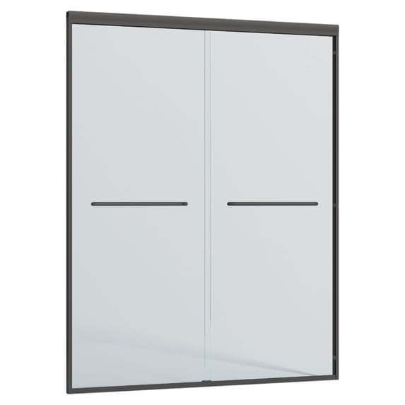 JESTOP 44-48"W or 56-60"W x 72"H Double Sliding Shower Door, Semi-frameless Bypass Bathroom Sliding Door with 1/4" (6mm) Tempered Glass for Walk-in Shower, Reversible Installation