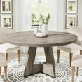 thumbnail image 1 of JESTOP 47" Round Dining Table Wood Kitchen Table for Dining Room, Farmhouse Dinner Table with Wooden Tabletop and Cross Base, Rustic Dining Room Table for Dining Room/Living Room/Parlor, 1 of 9