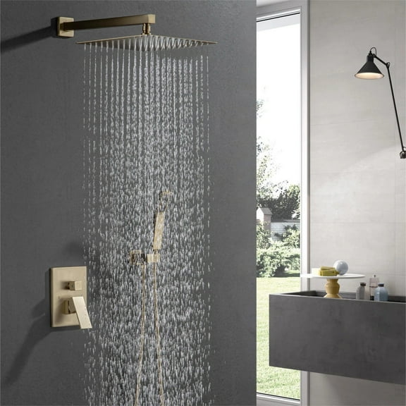 JESTOP Complete Shower System with Rough-in Valve with 10 Inches Rain Shower Head