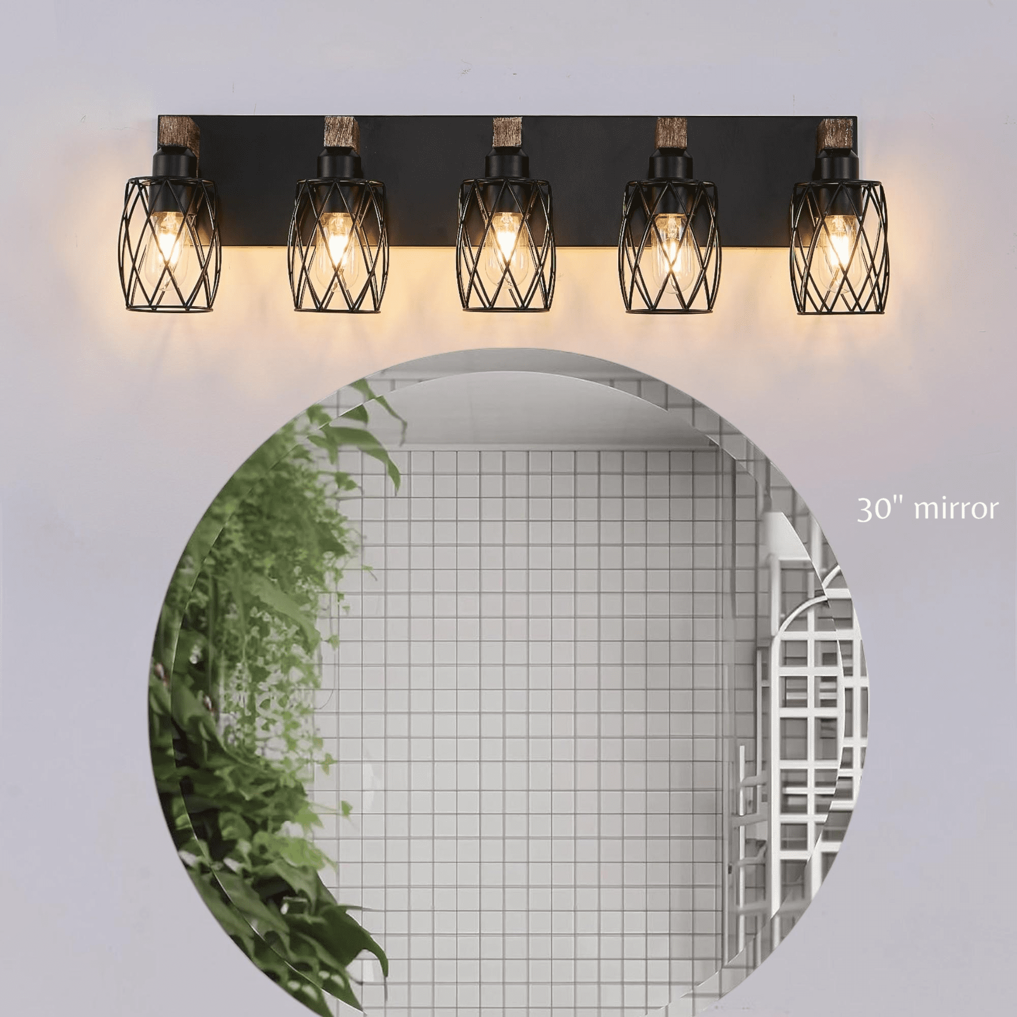 JESTOP Farmhouse Bathroom Vanity Light with 3/4/5/6/7 Lights for Bathroom, Hallway (Bulb Not Included)