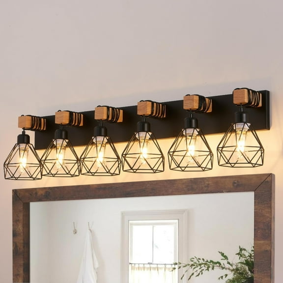 JESTOP Farmhouse Bathroom Vanity Light with 4/5/6 Lights for Bathroom, Hallway (Bulb Not Included)