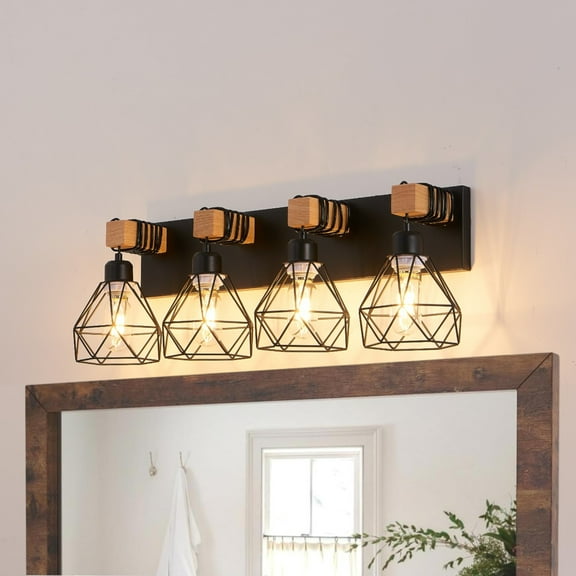 JESTOP Farmhouse Bathroom Vanity Light with 4/5/6 Lights for Bathroom, Hallway (Bulb Not Included)