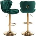 thumbnail image 1 of JESTOP Modern Swivel Pub Height Barstool Set of 2, High Dining Chair with Velvet Seat, Backrest, Armless Hydraulic Counter Stool, Gold Base Island Stool, 1 of 7