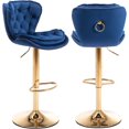 thumbnail image 1 of JESTOP Modern Swivel Pub Height Barstool Set of 2, High Dining Chair with Velvet Seat, Backrest, Armless Hydraulic Counter Stool, Gold Base Island Stool, 1 of 7