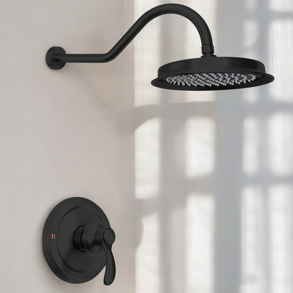 JESTOP Retro Complete Shower System With Rough-In Valve With 9 Inches Rain Shower Head