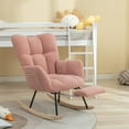 thumbnail image 1 of JESTOP Rocking Chair Nursery with Foot Rest, Teddy Glider Rocking Chair Upholstered Rocker Recliner Chair, Comfy Armchair with Adjustable Footrest for Living Room Bedroom, 1 of 6