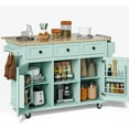 thumbnail image 1 of JESTOP Rolling Kitchen Island with 3 Drawers and 2 Cabinets, Kitchen Cart on Wheels with Drop Leaf, Wood Portable Trolley Island with Cabinet Door Storage Racks, for Dinning Room, 1 of 7
