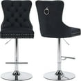 thumbnail image 1 of KISRAIS Swivel Bar Stools Set of 2, Velvet Counter Height Bar Stools for Kitchen Island, Adjustable Bar Chairs Barstools, Tufted Back, Metal Base, 1 of 9