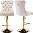 thumbnail image 1 of JESTOP Swivel Bar Stools Set of 2, Velvet Counter Height Bar Stools for Kitchen Island, Adjustable Bar Chairs Barstools, Tufted Back, Metal Base, 1 of 8