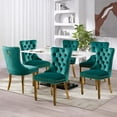 thumbnail image 1 of JESTOP Velvet Dining Chair Set of 6, Upholstered Tufted Dining Room Chair with Nailhead Trim and Solid Gold Plated Leg for Kitchen (Green), 1 of 8