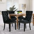 thumbnail image 1 of JESTOP Velvet Dining Chairs Set of 4, Tall Back Side Chair, Modern Upholstered High-end Tufted Side Chair with Button Back Ring, Solid Wood Legs (Black), 1 of 8