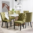 thumbnail image 1 of JESTOP Velvet Dining Chairs Set of 6, Tall Back Side Chair, Modern Upholstered High-end Tufted Side Chair with Button Back Ring, Solid Wood Legs (Olive Green), 1 of 7