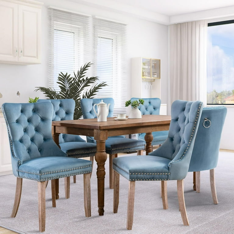 JESTOP Velvet Dining Chairs Set of 6, Tall Back Side Chair, Modern