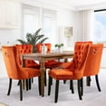 thumbnail image 1 of JESTOP Velvet Dining Chairs Set of 8, Tall Back Side Chair, Modern Upholstered High-end Tufted Side Chair with Button Back Ring, Solid Wood Legs (Orange), 1 of 7