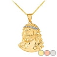 thumbnail image 1 of JESUS CHRIST HEAD DIAMOND PENDANT NECKLACE (LARGE) IN GOLD (YELLOW/ ROSE/WHITE) :  10K  Pendant with 22" chain, 1 of 1