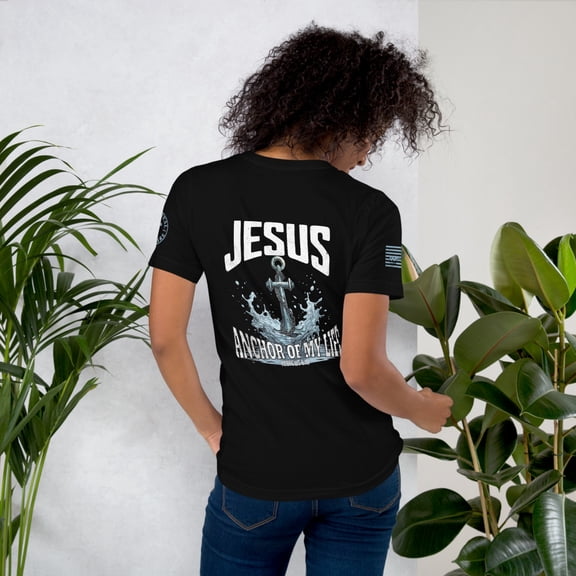 JESUS IS ANCHOR Unisex t-shirt (Black, XS)