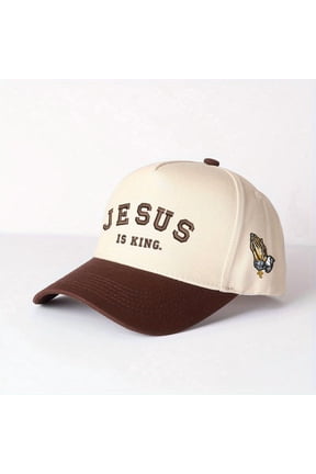 JESUS IS KING 3D Puff Embroidered Patchwork Trucker Cap | Adjustable Unisex Snapback, Faith Essential