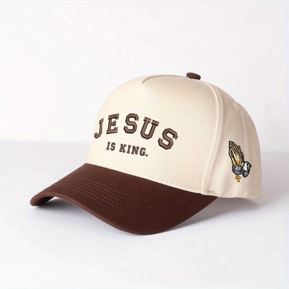 JESUS IS KING 3D Puff Embroidered Patchwork Trucker Cap | Adjustable Unisex Snapback, Faith Essential
