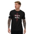 thumbnail image 1 of JESUS IS KING Fitted mens T-shirt (Black, XL), 1 of 4