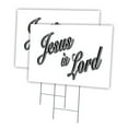 thumbnail image 1 of JESUS IS LORD 2 Pack Of 12" x 16" Yard Sign & Stake | Advertise Your Business | Stake Included Image On Both Sides | Made in The USA, 1 of 3