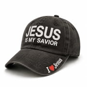 JESUS IS MY SAVIOR Baseball Cap for Men Women Cotton Baseball Cap Adjustable Hat with Copper Buckle Faith Hat Caps for Men Women
