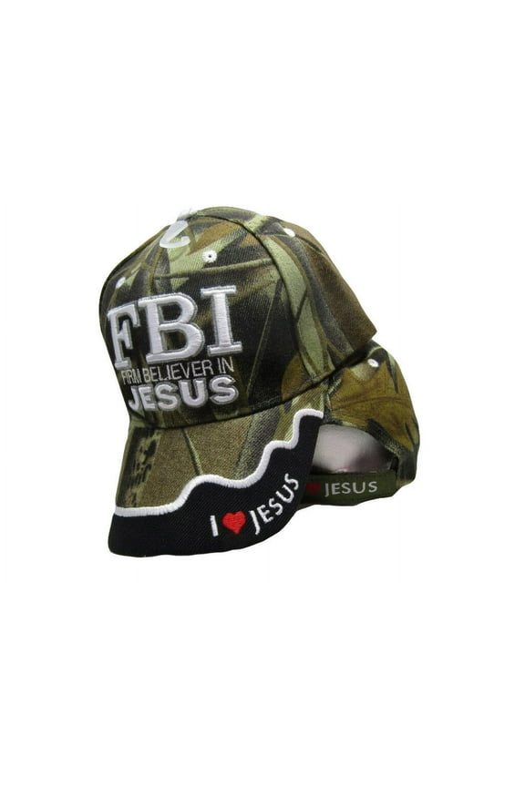 JESUS RELIGIOUS FBI FIRM BELIEVER IN JESUS CAMO COLOR CHRISTIAN HAT BALL CAP