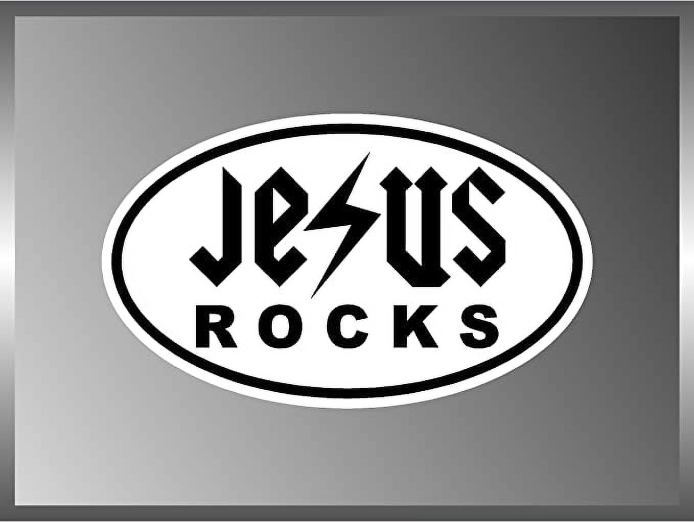 JESUS ROCKS CHRISTIAN ROCK DECAL BUMPER STICKER 3