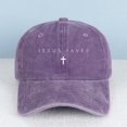 thumbnail image 1 of JESUS SAVES Letter Embroidered Color Block Trucker Hat Unisex Adjustable Cotton Breathable Fashion Cap for Travel Daily Wear, 1 of 10