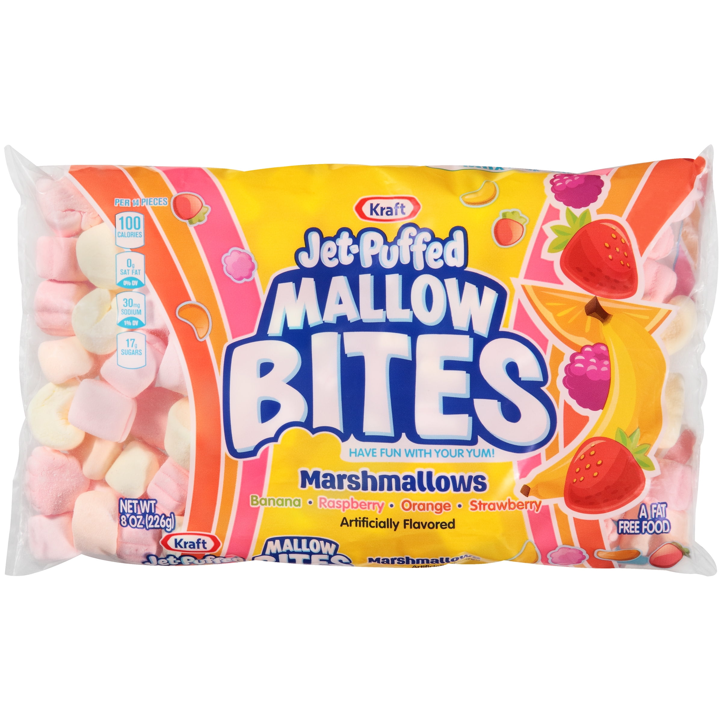 JETPUFFED Mallow Bites Fruit Flavored Marshmallows 8oz Bag