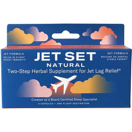 JET SET NATURAL, Jet Lag Relief & Prevention Pills | Sleep Specialist Created | Travel Immune Support | Jet to Relax & Boost Immunity | Set to Energize & Restore | Herbs, Vitamins & Minerals