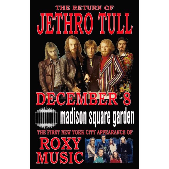 JETHRO TULL REPLICA MADISON SQUARE GARDEN 1972 CONCERT POSTER