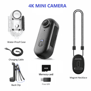 JETO 4K Mini Body Camera 64GB Magnetic Wearable Pov Pocket Camera Hiking Outdoor Recording