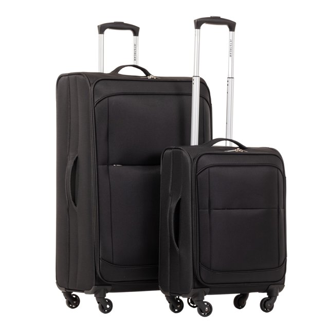 JETSTREAM 2pc Softside Rolling Spinner Upright Set, Checked and Carry