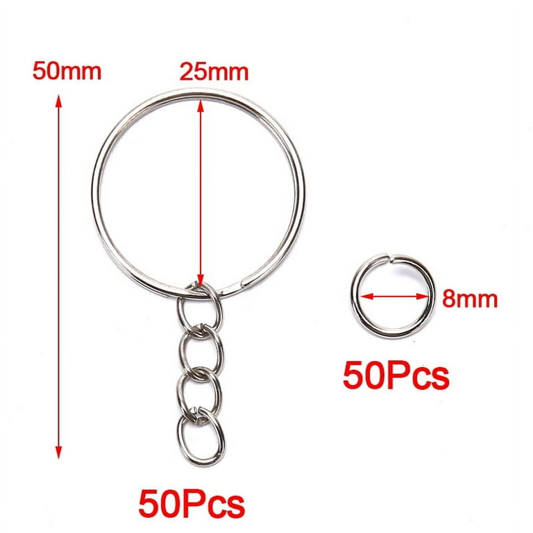 100PCS Split Key Rings Bulk for Keychain and Crafts Keychain Rings